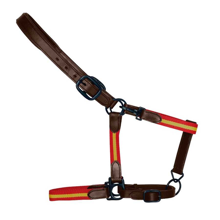 Cabezada de nylon y cuero bandera española