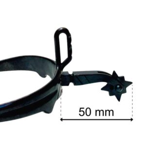 Espuela vaquera pavonada gallo largo curvo