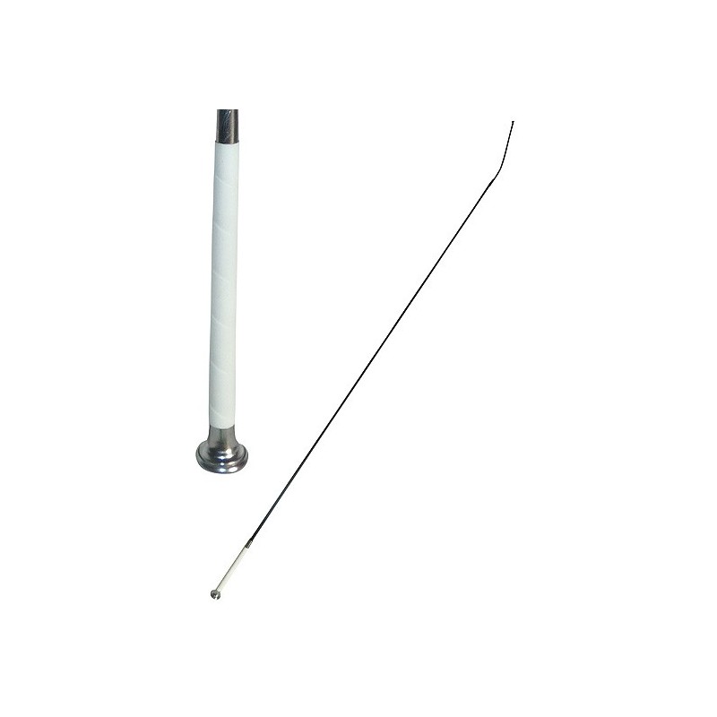 FUSTA DE DOMA CON EMPUÑADURA BLANCA REMATE METAL MONEDA