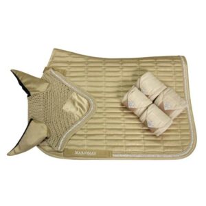 Juego de mantilla con brillantes + orejeras + vendas