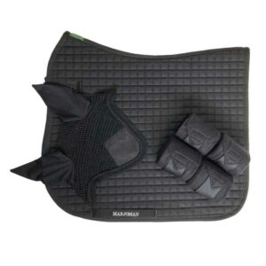 Juego de mantilla de doma + orejeras + vendas