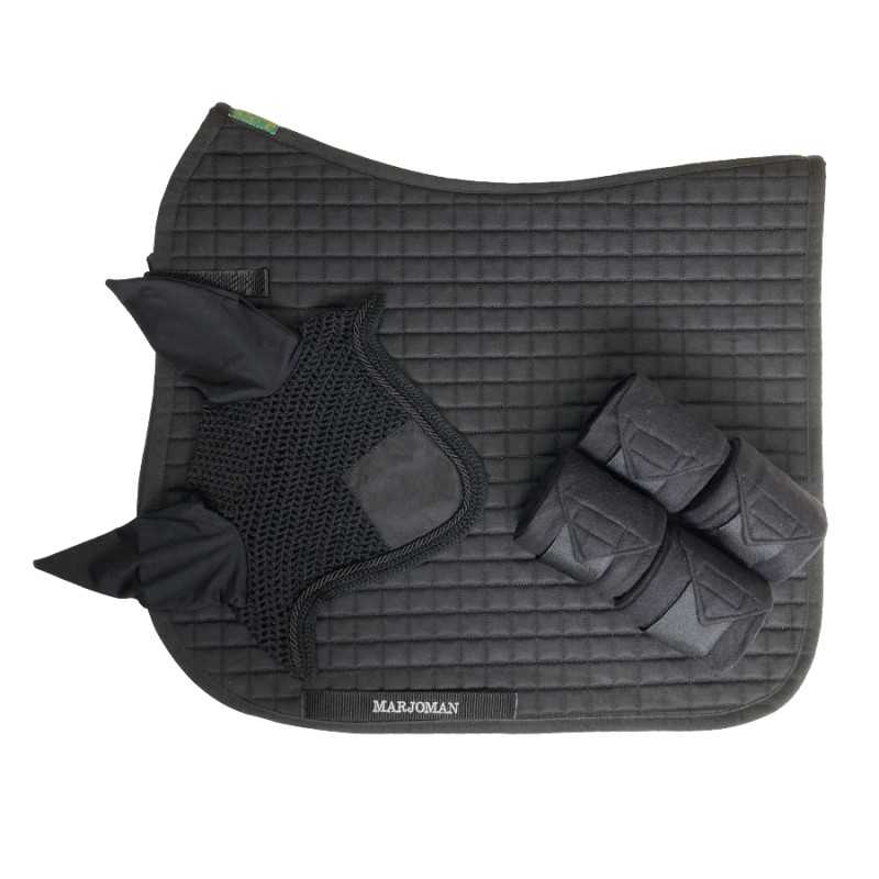 Juego de mantilla de doma + orejeras + vendas