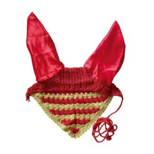 MOSQUERO DE GANCHILLO CON CUBREOREJAS EN RASO