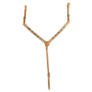 Pechopetral western con decoración aguamarina