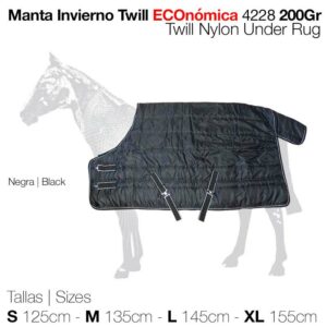 MANTA INVIERNO TWILL ECO.4228 200gr NEGRO XL 1.55m