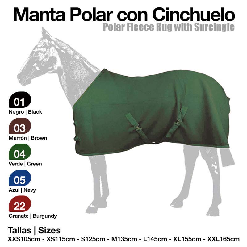 MANTA POLAR CON CINCHUELO VERDE XXS 1.05m