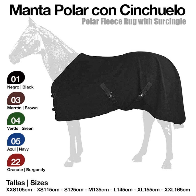 MANTA POLAR CON CINCHUELO NEGRO XXL 1.65m
