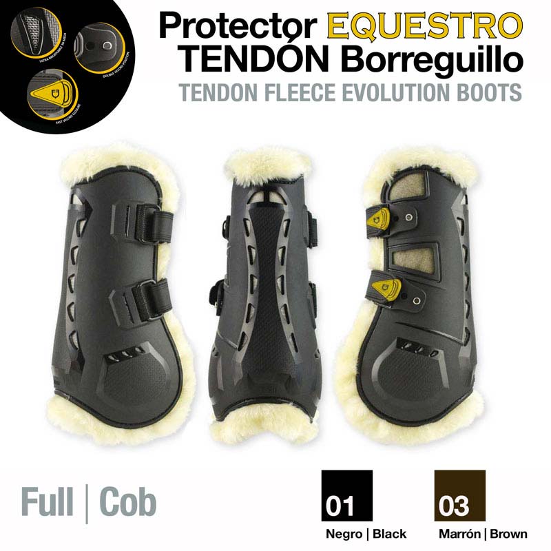 PROTECTOR EQUESTRO TENDÓN BORREGUILLO FULL MARRÓN