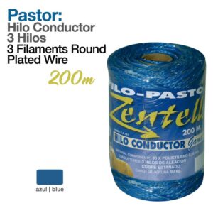 PASTOR- HILO CONDUCTOR 200m 3 HILOS AZUL