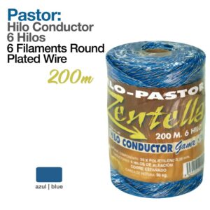 PASTOR- HILO CONDUCTOR 200m 6 HILOS AZUL