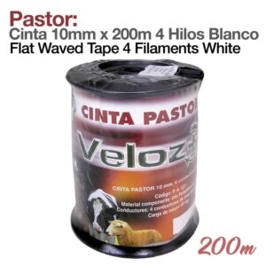 PASTOR- CINTA 10mm x 200m 4 HILOS BLANCO