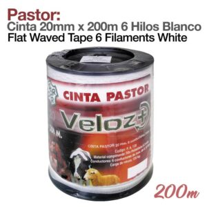 PASTOR- CINTA 20mm x 200m 6 HILOS BLANCO